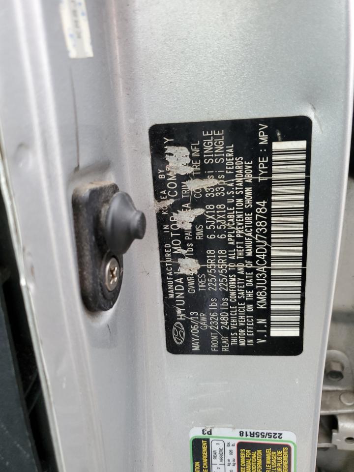 2013 Hyundai Tucson Gls VIN: KM8JU3AC4DU738784 Lot: 90012365