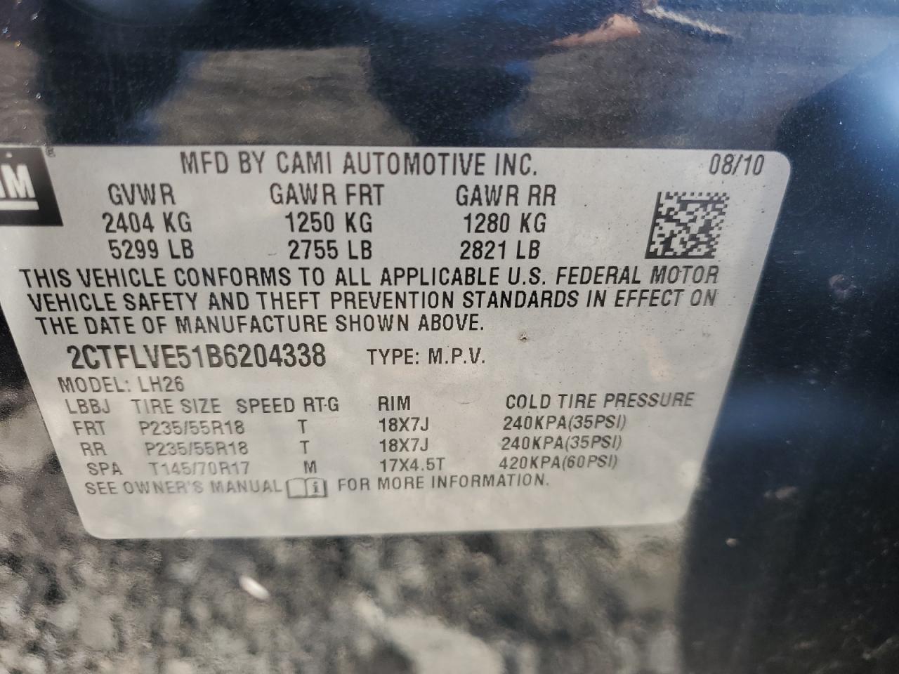 2011 GMC Terrain Slt VIN: 2CTFLVE51B6204338 Lot: 86306375