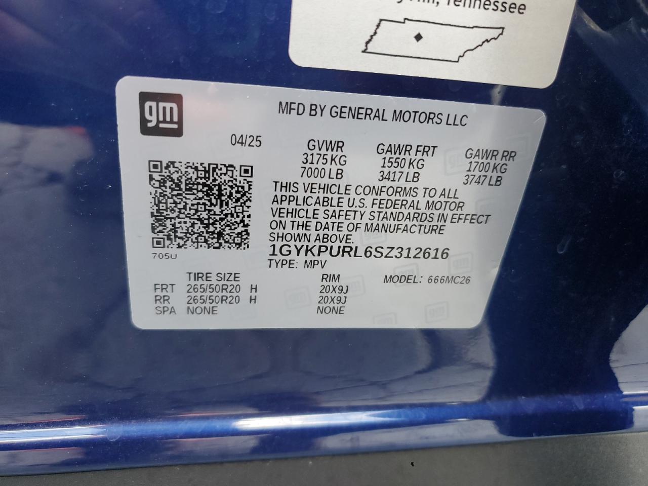 2025 Cadillac Lyriq Sport VIN: 1GYKPURL6SZ312616 Lot: 85896985