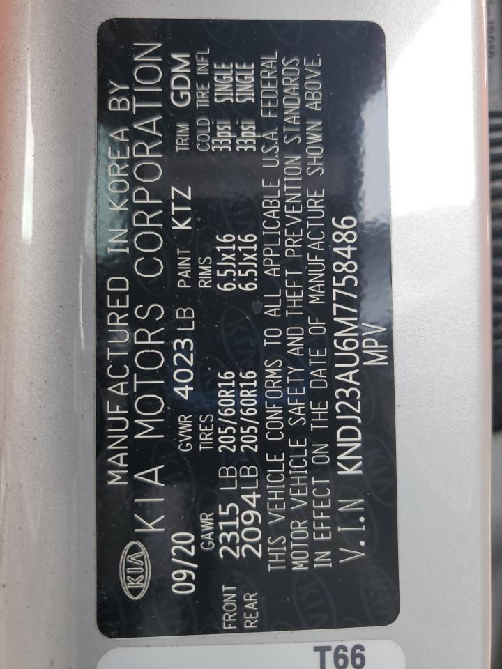 2021 Kia Soul Lx VIN: KNDJ23AU6M7758486 Lot: 82438685