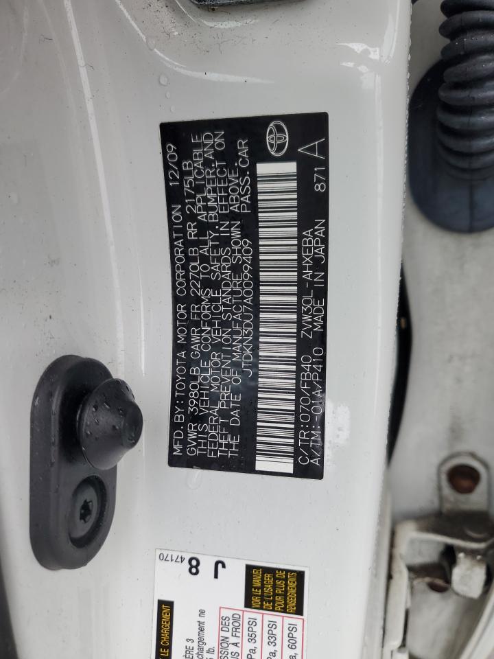 2010 Toyota Prius VIN: JTDKN3DU7A0099409 Lot: 86243795