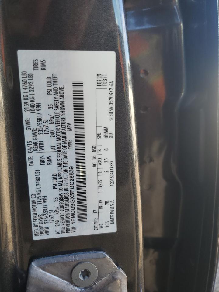 2015 Ford Escape Se VIN: 1FMCU9GX5FUC28839 Lot: 90398065