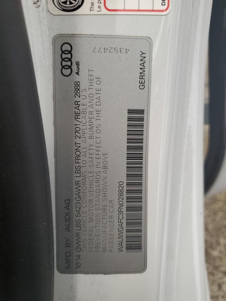 2015 Audi A7 Premium Plus VIN: WAUWGAFC3FN028820 Lot: 86477335