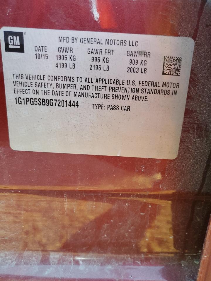 2016 Chevrolet Cruze Limited Ltz VIN: 1G1PG5SB9G7201444 Lot: 90291815