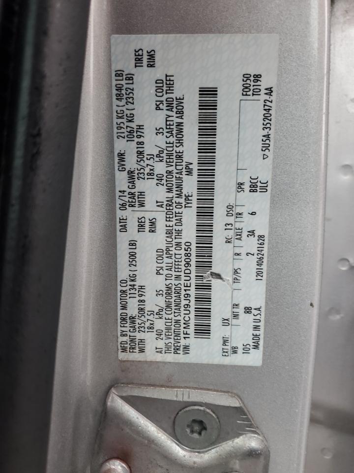 2014 Ford Escape Titanium VIN: 1FMCU9J91EUD90850 Lot: 82747455