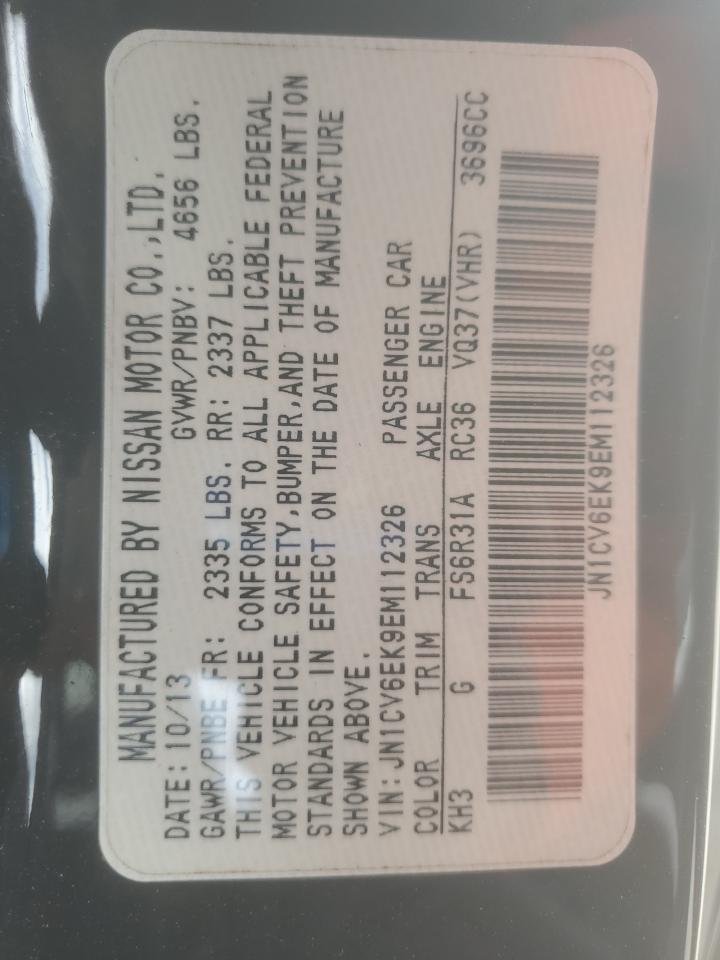 2014 Infiniti Q60 Journey VIN: JN1CV6EK9EM112326 Lot: 81975545