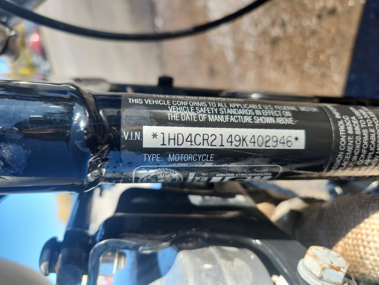 2009 Harley-Davidson Xl883 L VIN: 1HD4CR2149K402946 Lot: 87397945