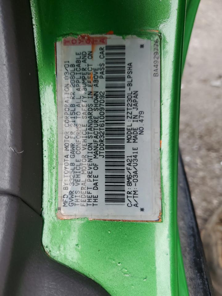 2001 Toyota Celica Gt VIN: JTDDR32T610097092 Lot: 82427995