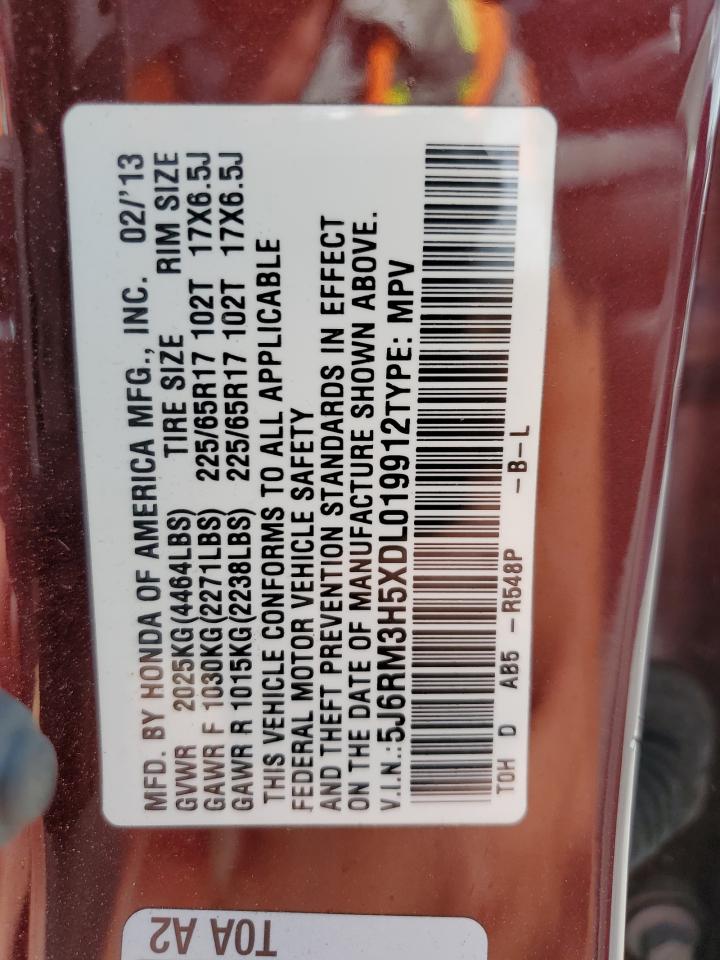 2013 Honda Cr-V Ex VIN: 5J6RM3H5XDL019912 Lot: 86071605