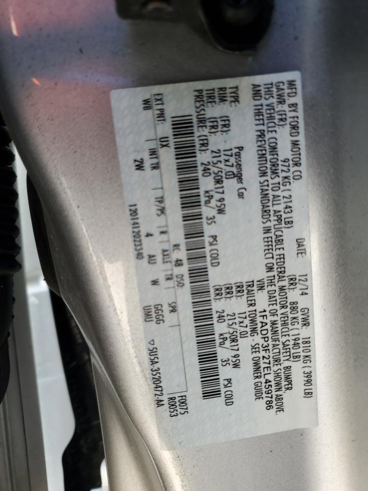 2014 Ford Focus Se VIN: 1FADP3F27EL459786 Lot: 82351375