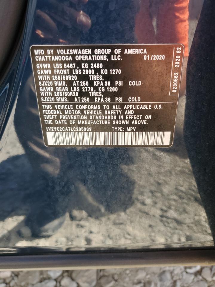 2020 Volkswagen Atlas Cross Sport Se VIN: 1V2YC2CA7LC205939 Lot: 86049605