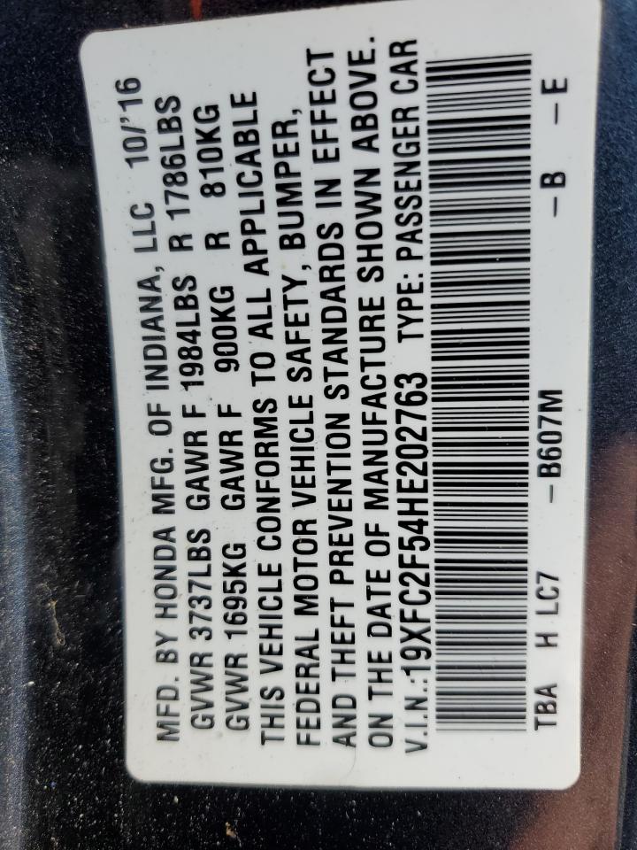 2017 Honda Civic Lx VIN: 19XFC2F54HE202763 Lot: 82464545