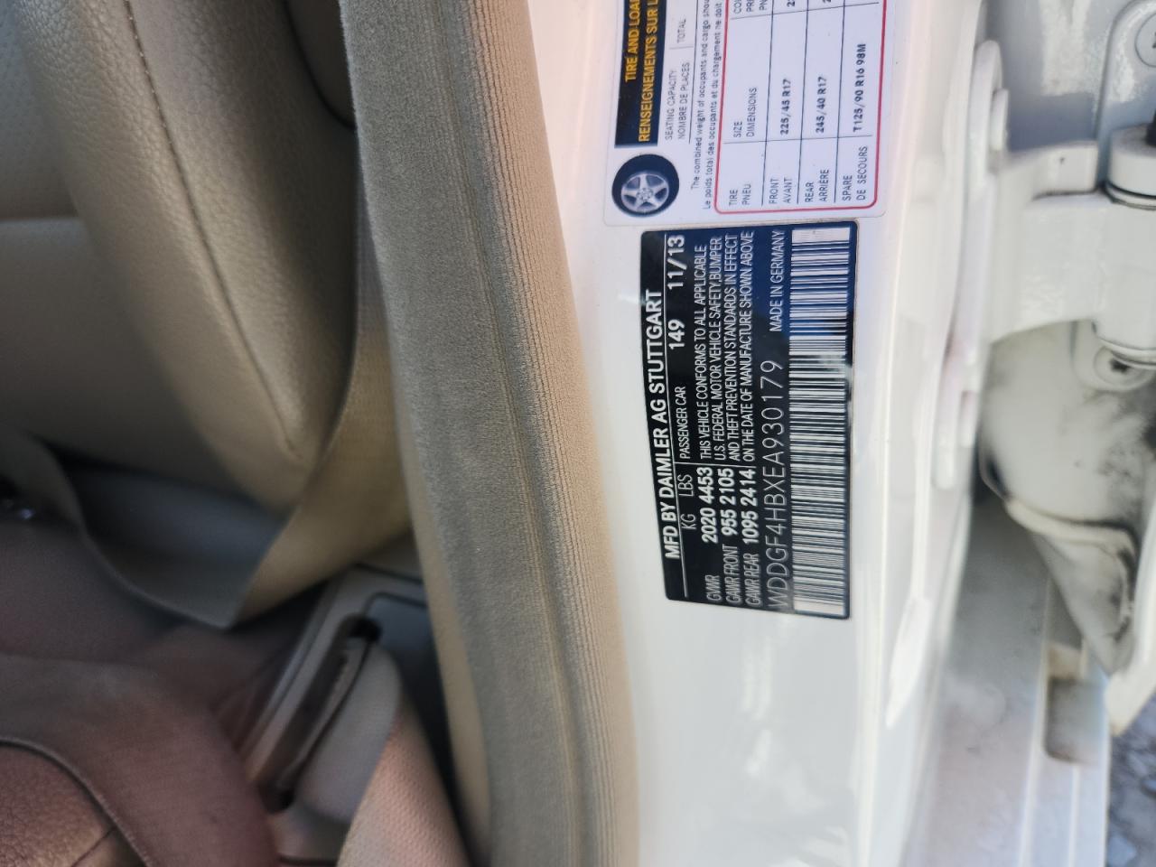 2014 Mercedes-Benz C 250 VIN: WDDGF4HBXEA930179 Lot: 81979485