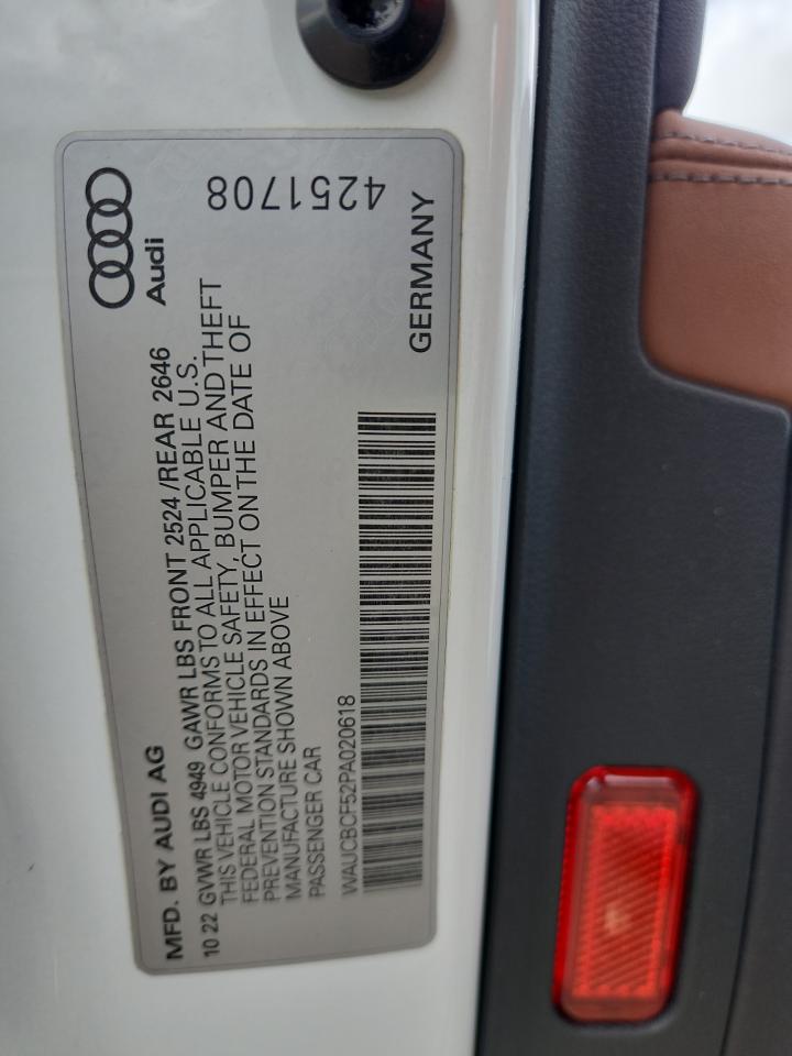 2023 Audi A5 Premium Plus 40 VIN: WAUCBCF52PA020618 Lot: 84806905