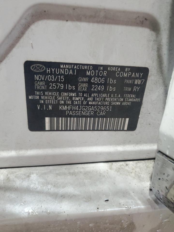 2016 Hyundai Azera Limited VIN: KMHFH4JG2GA529651 Lot: 84796055