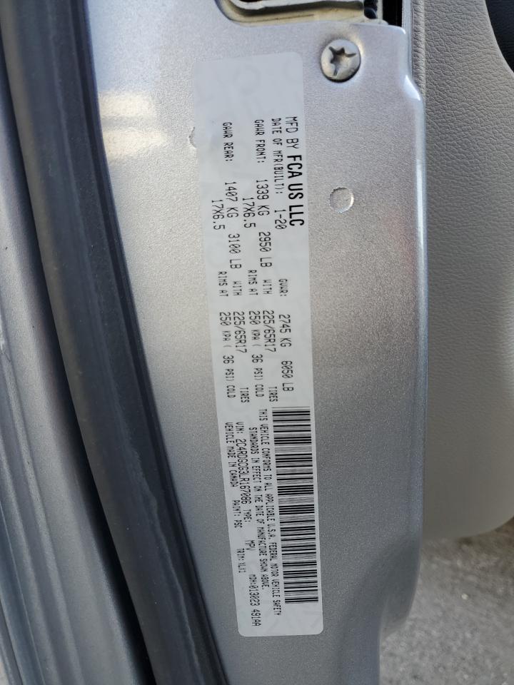 2020 Dodge Grand Caravan Sxt VIN: 2C4RDGCG3LR167086 Lot: 82195285