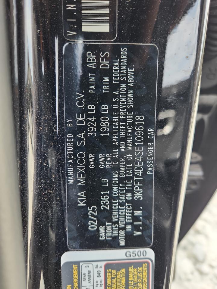 2025 Kia K4 Lx VIN: 3KPFT4DE4SE109618 Lot: 85565815