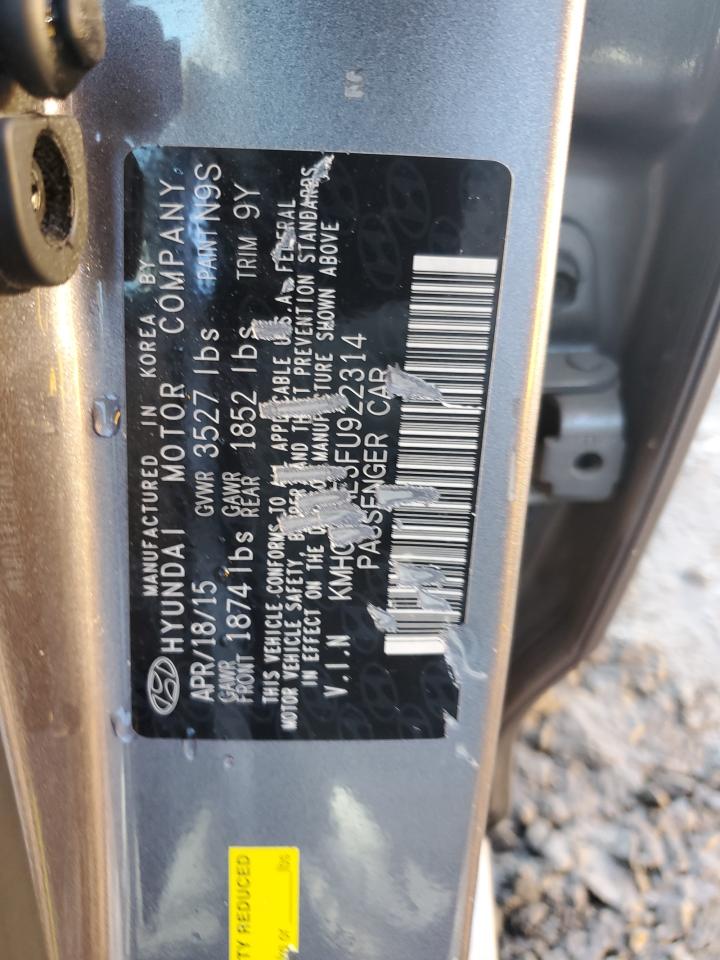 2015 Hyundai Accent Gls VIN: KMHCT4AE3FU922314 Lot: 90377095