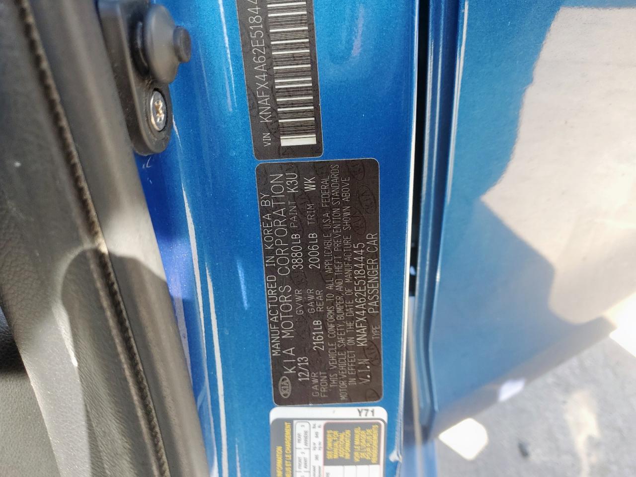 2014 Kia Forte Lx VIN: KNAFX4A62E5184445 Lot: 82217535