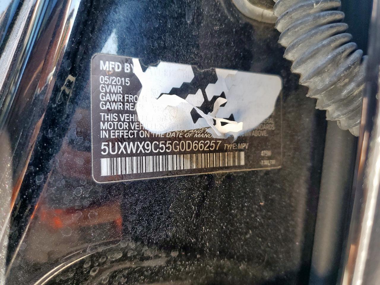 2016 BMW X3 xDrive28I VIN: 5UXWX9C55G0D66257 Lot: 82425165