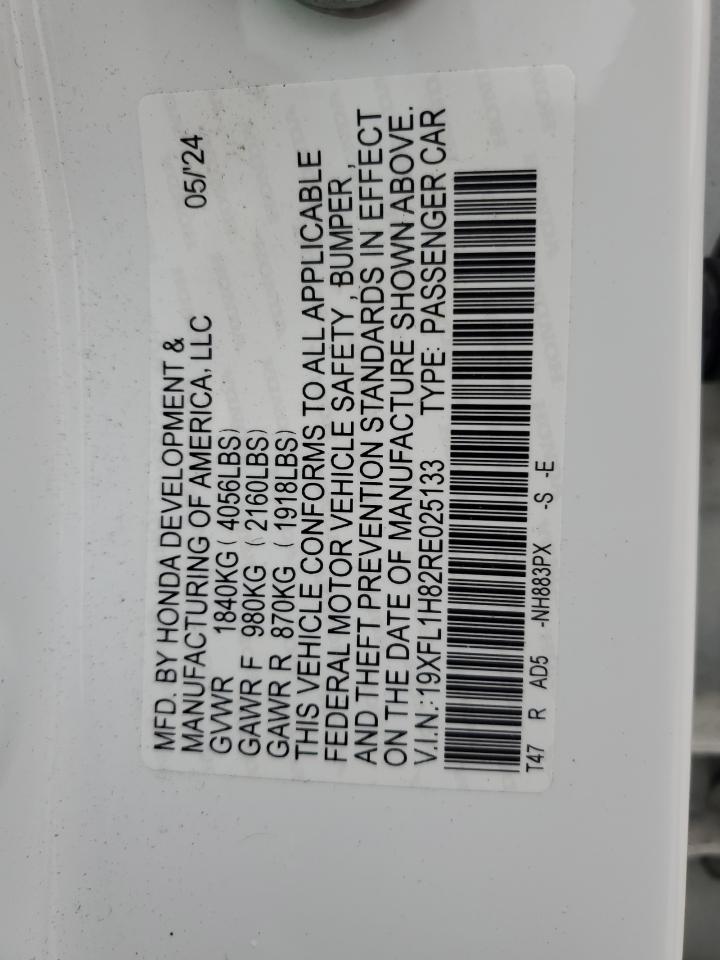 2024 Honda Civic Sport Touring VIN: 19XFL1H82RE025133 Lot: 86179815