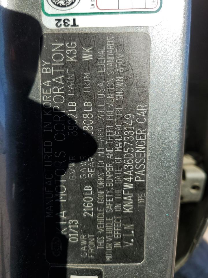 2013 Kia Forte Sx VIN: KNAFW4A36D5733149 Lot: 87406615