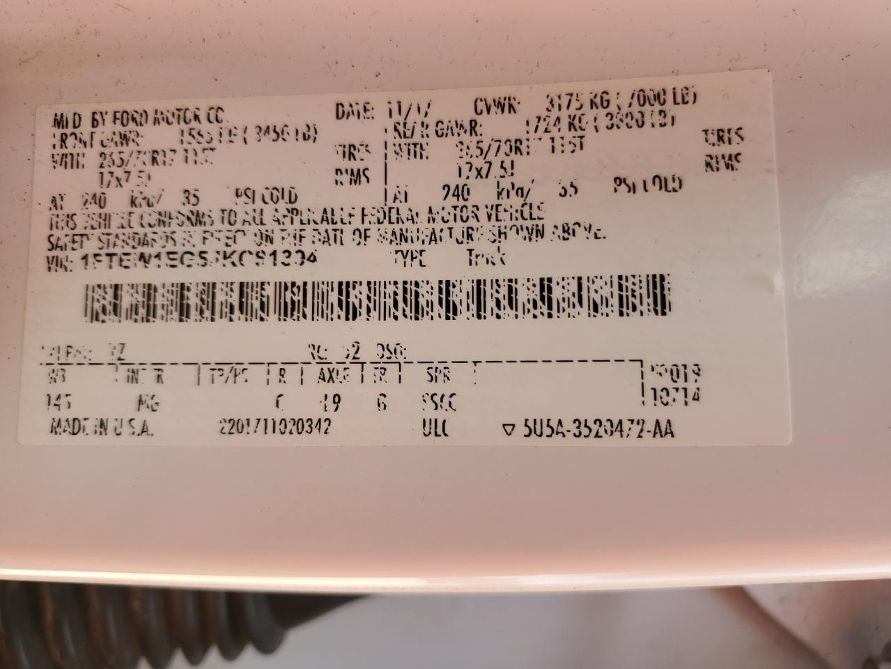 2018 Ford F150 Supercrew VIN: 1FTEW1EG5JKC81394 Lot: 82244455