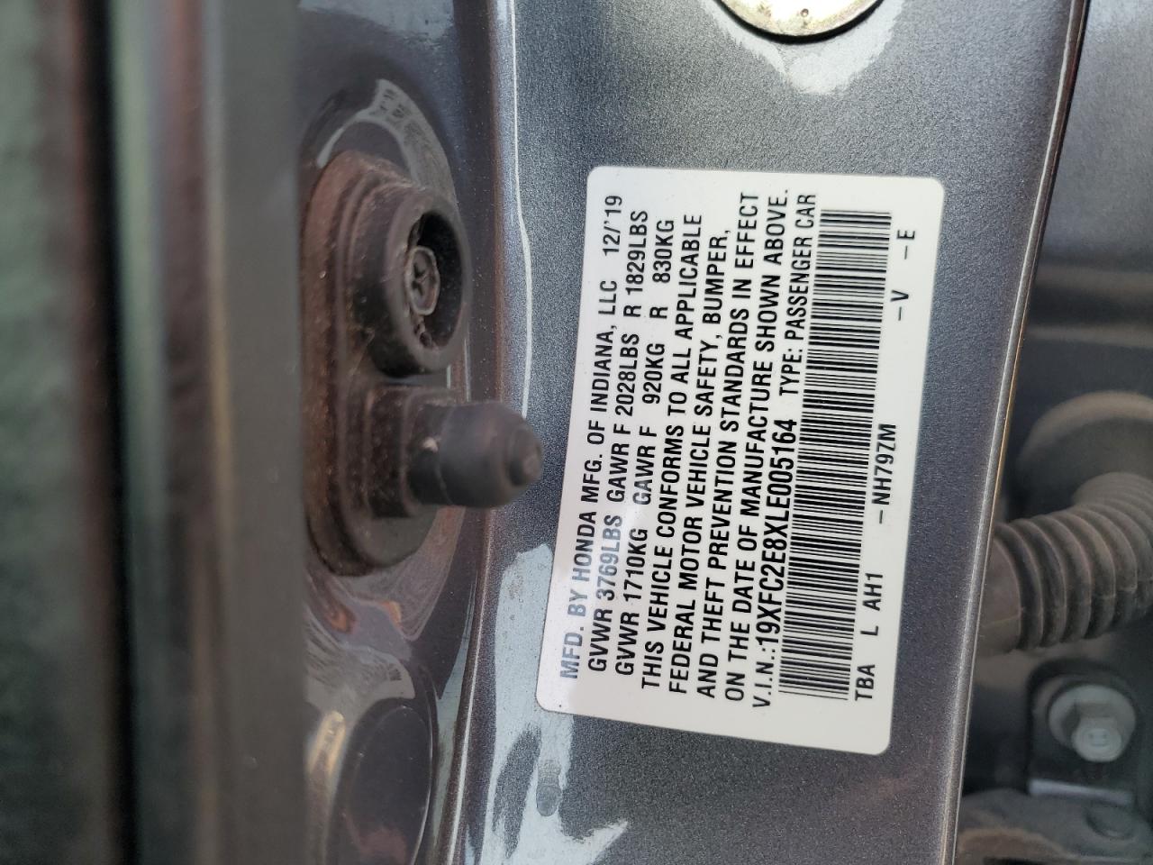 2020 Honda Civic Sport VIN: 19XFC2E8XLE005164 Lot: 86867195