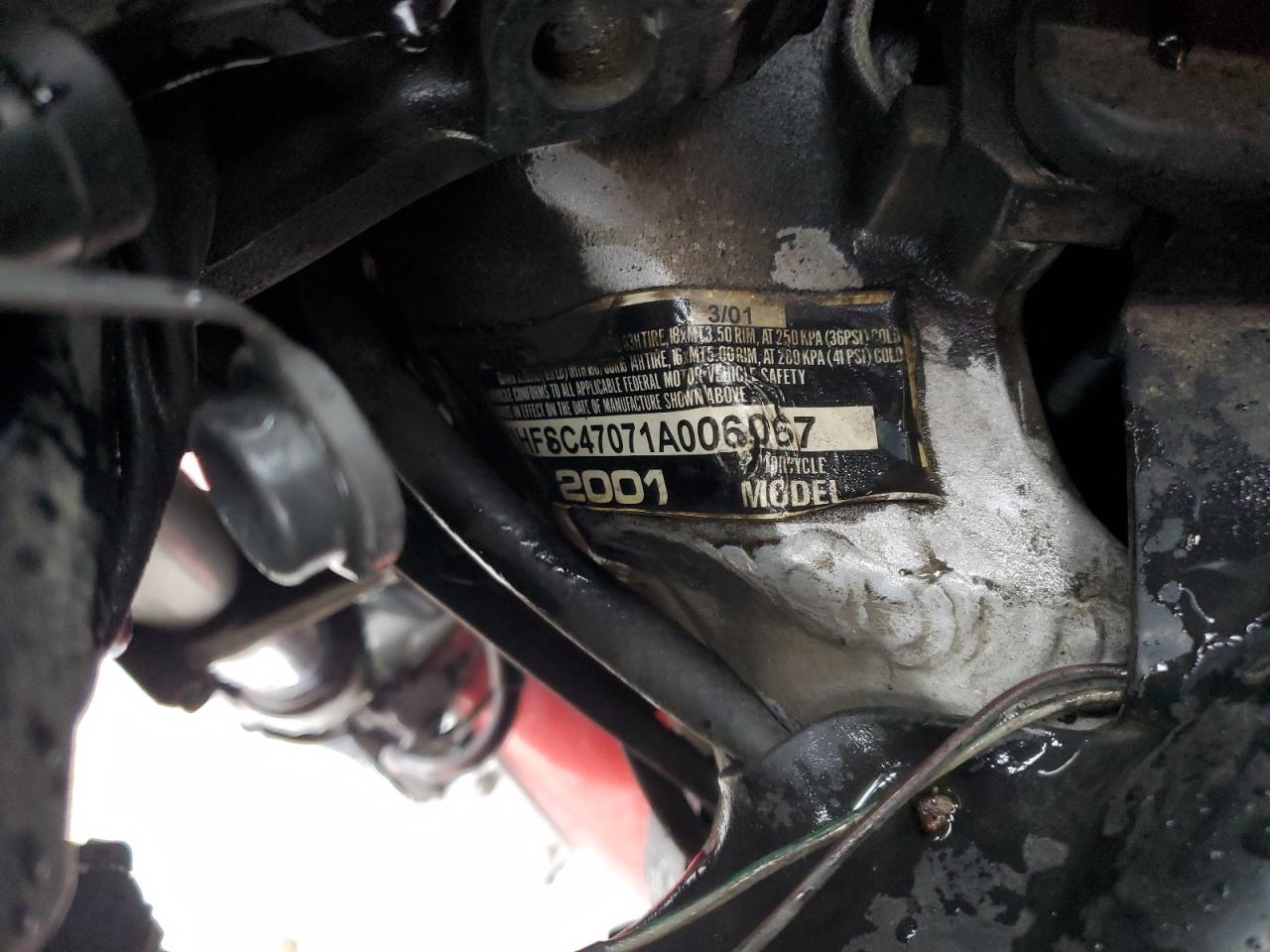 2001 Honda Gl1800 VIN: 1HFSC47071A006067 Lot: 90492345