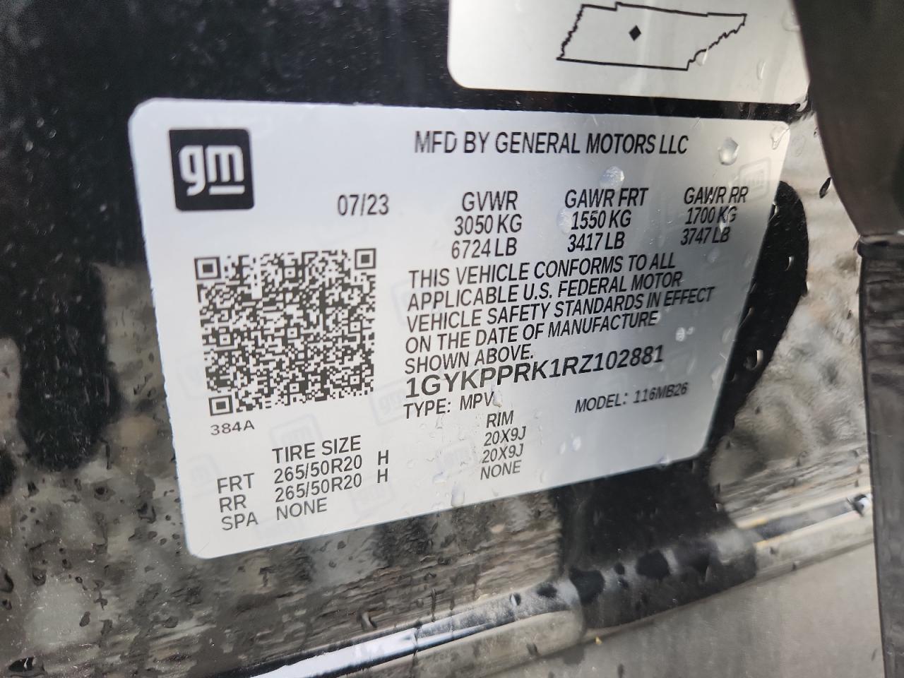 2024 Cadillac Lyriq Luxury VIN: 1GYKPPRK1RZ102881 Lot: 85891965