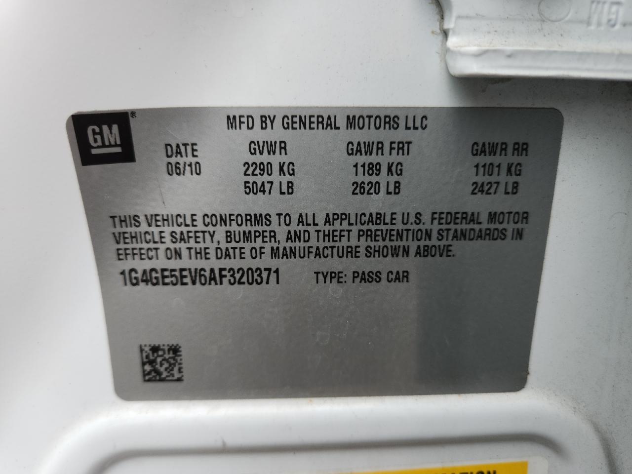 2010 Buick Lacrosse Cxs VIN: 1G4GE5EV6AF320371 Lot: 86461835