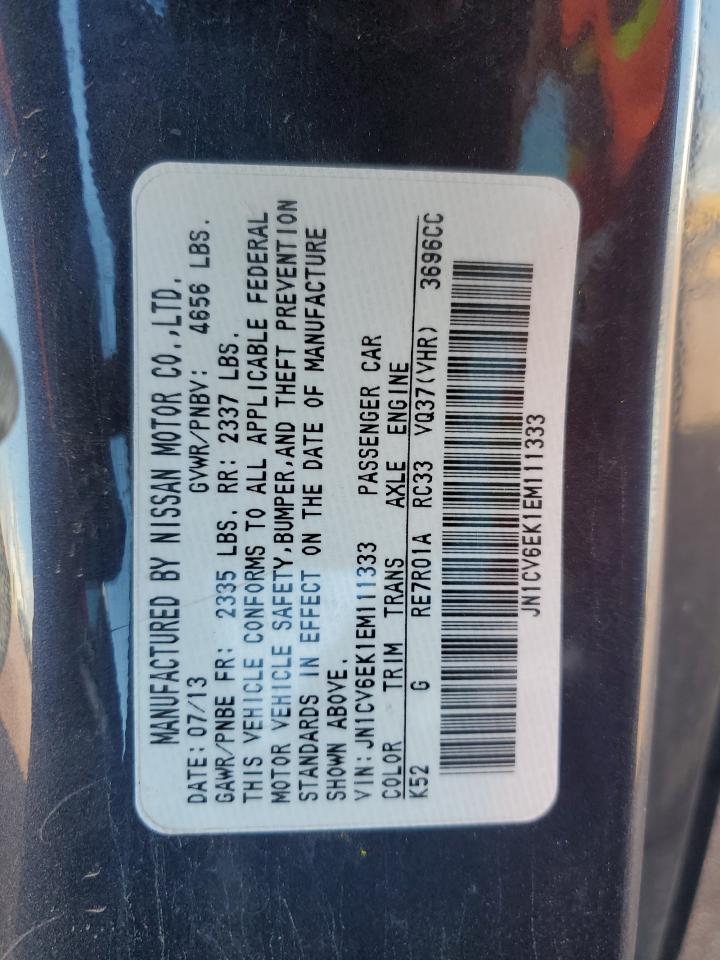 2014 Infiniti Q60 Journey VIN: JN1CV6EK1EM111333 Lot: 86279315