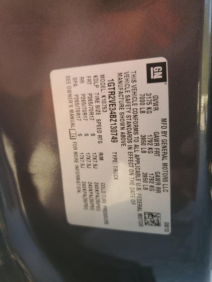 2011 GMC Sierra K1500 Sle VIN: 1GTR2VE34BZ130749 Lot: 86268035