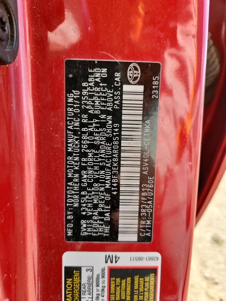 2010 Toyota Camry Base VIN: 4T4BF3EK8AR085149 Lot: 84625615