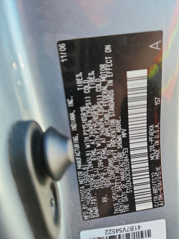 2006 Toyota Sienna Ce VIN: 5TDZA23C26S584753 Lot: 82288875