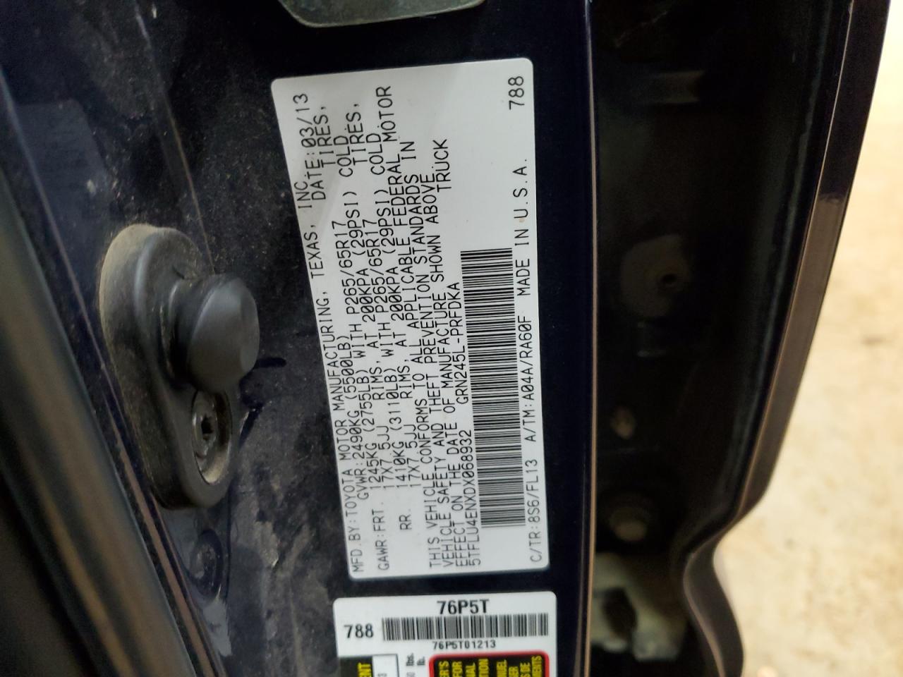 2013 Toyota Tacoma Double Cab VIN: 5TFLU4ENXDX068932 Lot: 90109425