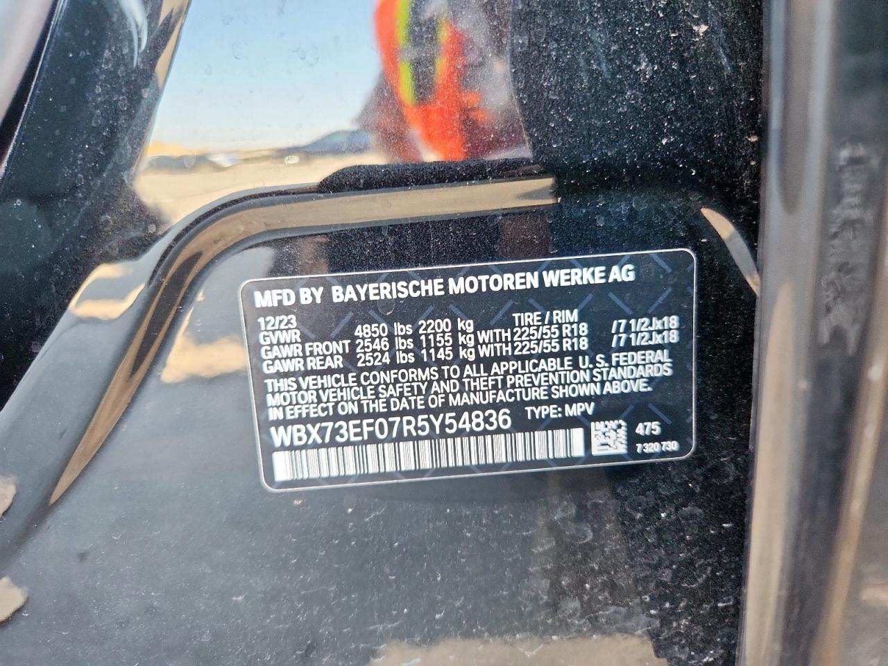 2024 BMW X1 xDrive28I VIN: WBX73EF07R5Y54836 Lot: 85693255