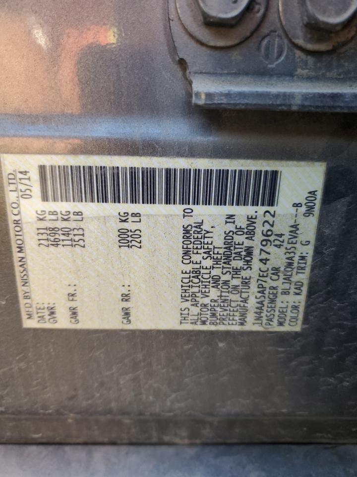 2014 Nissan Maxima S VIN: 1N4AA5AP7EC479622 Lot: 91084745