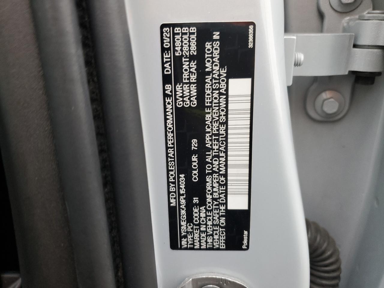 2023 Polestar 2 VIN: YSMEG3KA9PL154034 Lot: 83967695