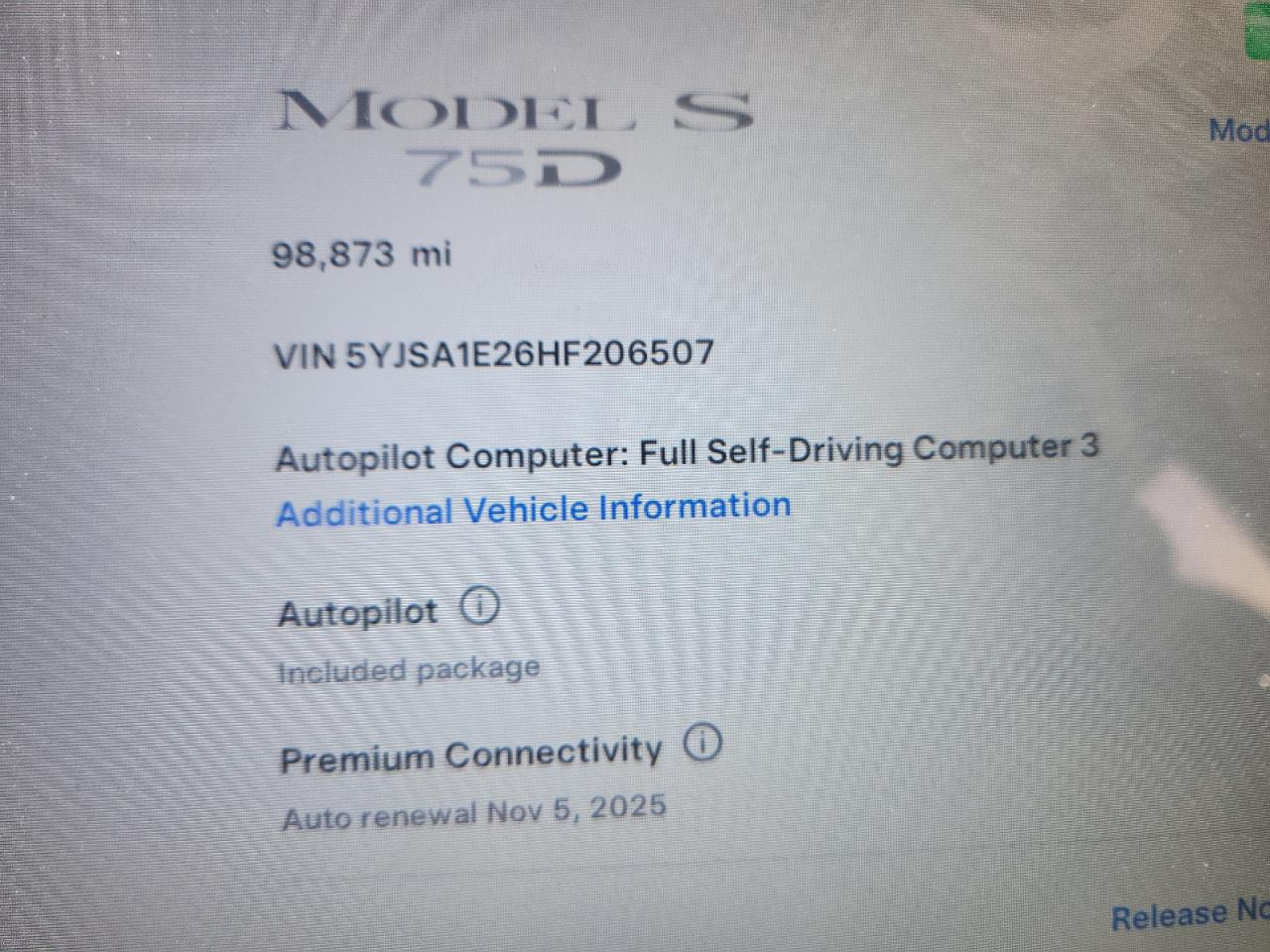 2017 Tesla Model S VIN: 5YJSA1E26HF206507 Lot: 82398175