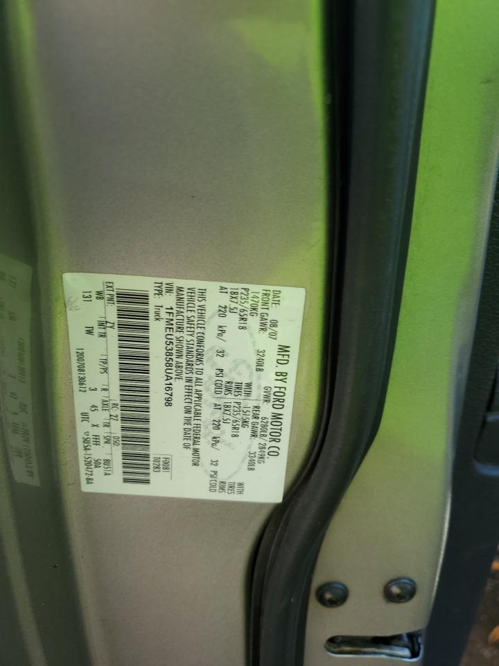 2008 Ford Explorer Sport Trac Limited VIN: 1FMEU53858UA16798 Lot: 90126795