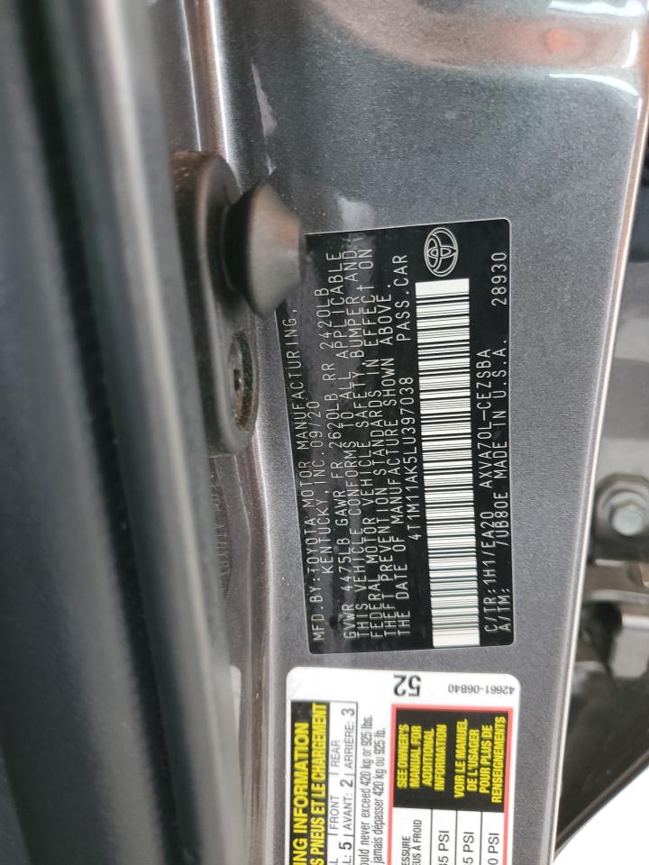 2020 Toyota Camry Se VIN: 4T1M11AK5LU397038 Lot: 82235415