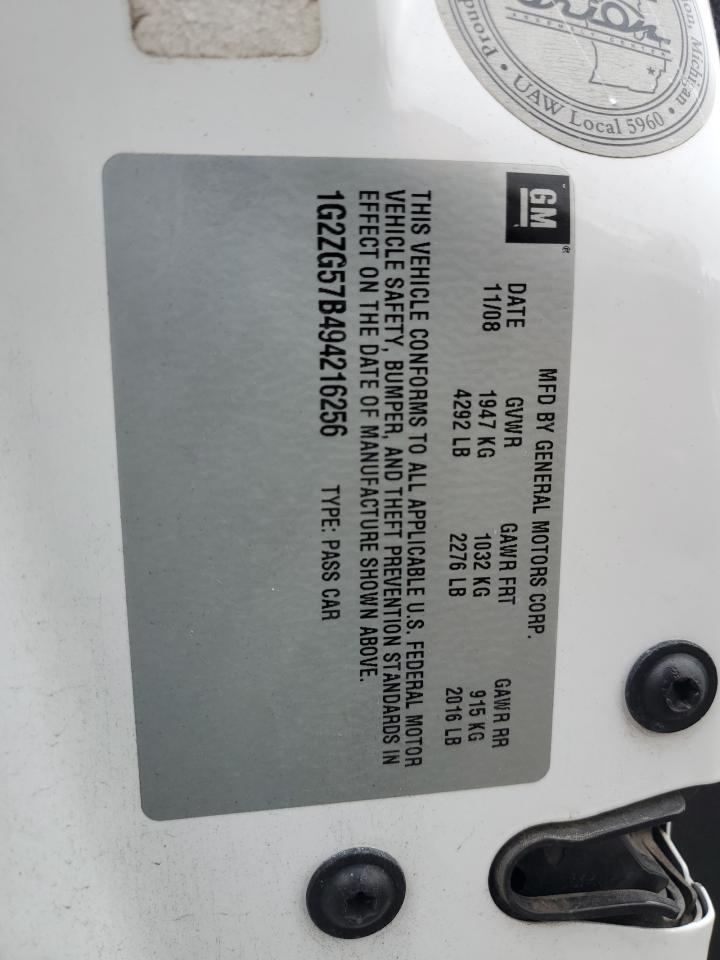 2009 Pontiac G6 VIN: 1G2ZG57B494216256 Lot: 90442595