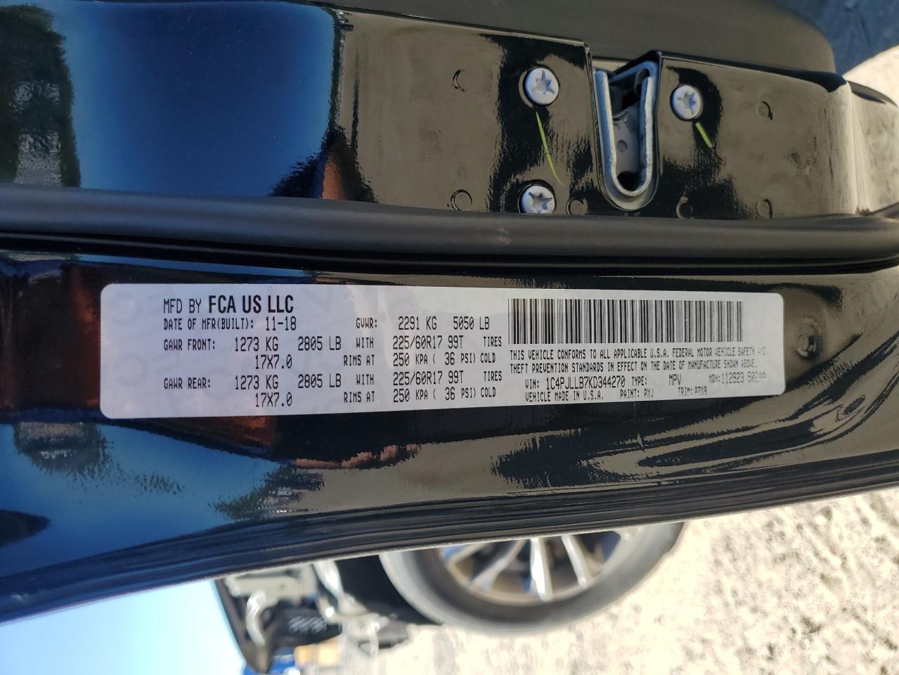 2019 Jeep Cherokee Latitude Plus VIN: 1C4PJLLB7KD344270 Lot: 82412295