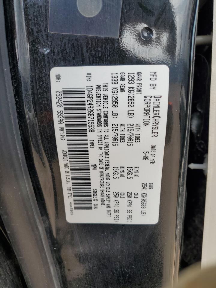 2006 Dodge Grand Caravan Se VIN: 1D4GP24R26B719538 Lot: 82403335