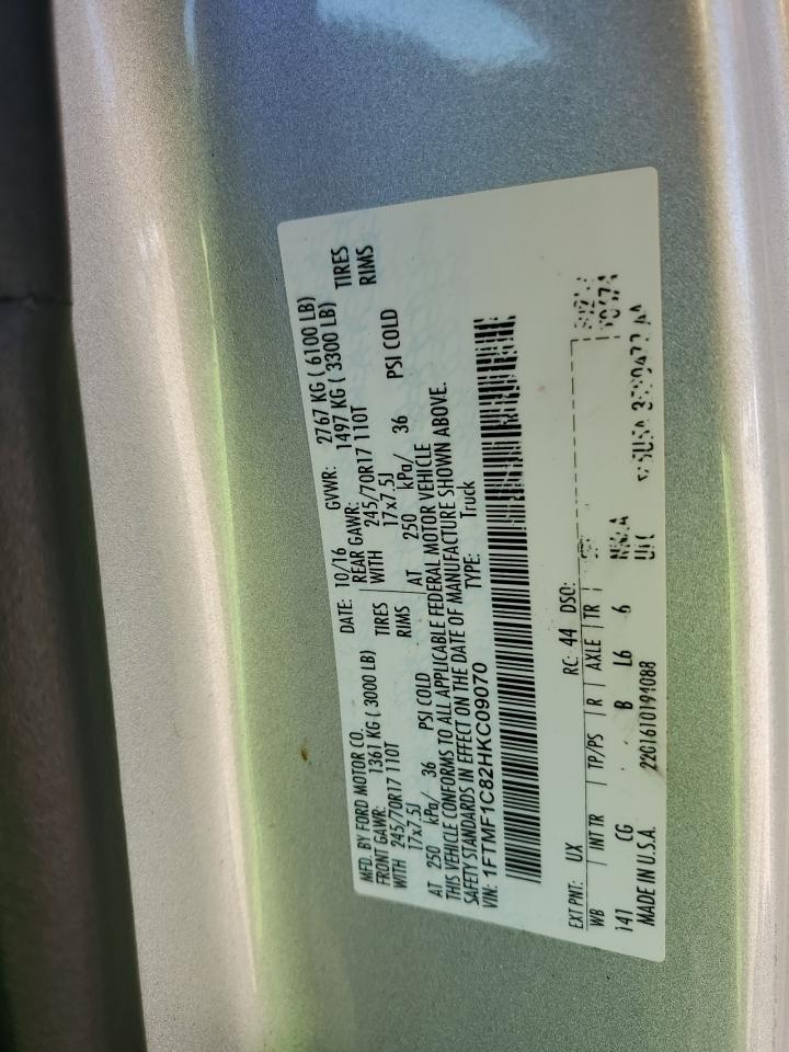 2017 Ford F150 VIN: 1FTMF1C82HKC09070 Lot: 87214565