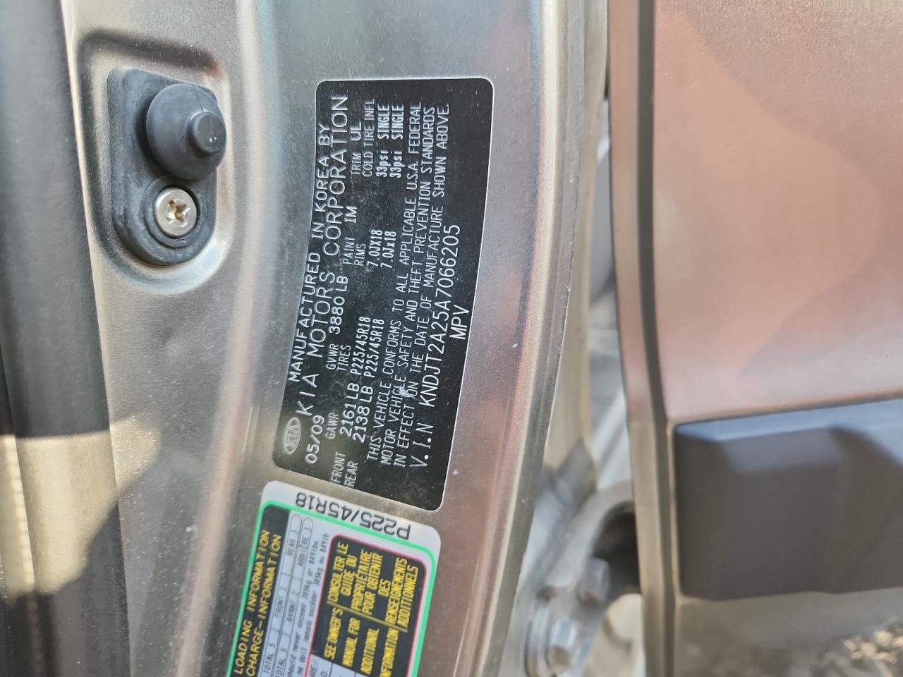 2010 Kia Soul + VIN: KNDJT2A25A7066205 Lot: 85510125