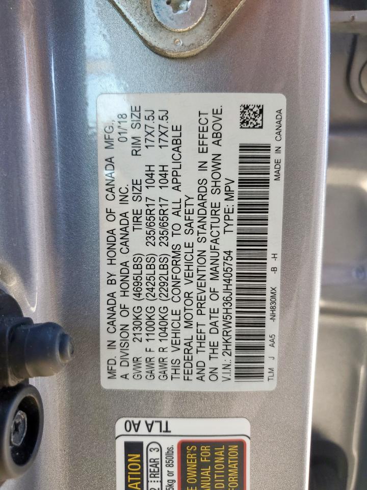 2018 Honda Cr-V Lx VIN: 2HKRW5H36JH405754 Lot: 82313905