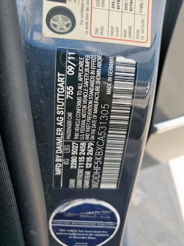 2012 Mercedes-Benz E 350 VIN: WDDHF5KBXCA531305 Lot: 85934795