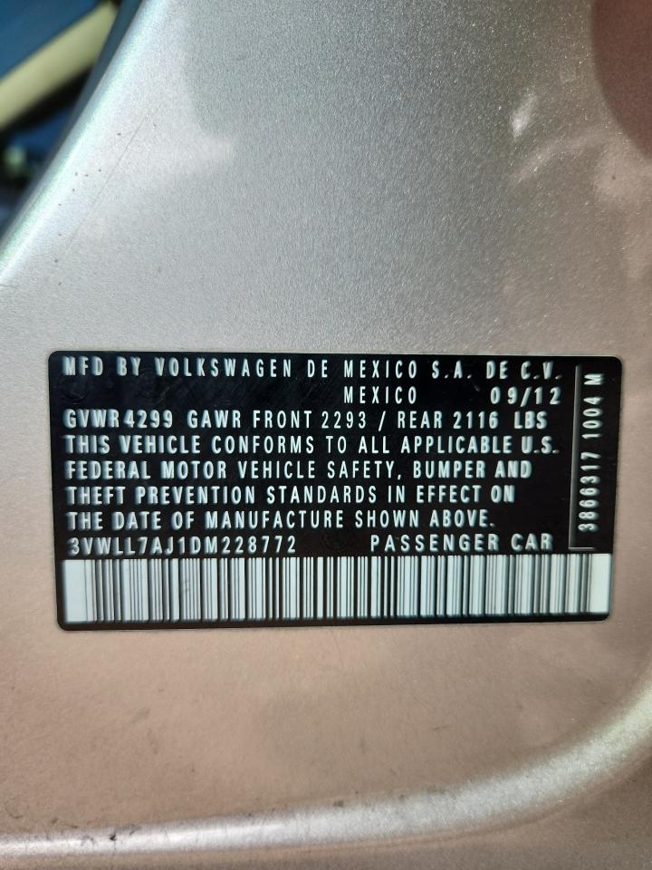 2013 Volkswagen Jetta Tdi VIN: 3VWLL7AJ1DM228772 Lot: 82253145